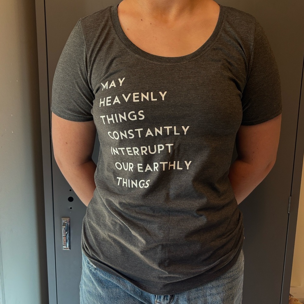 NWOT Gray Graphic Tee Christian Inspirational Quote Short Sleeve Tee Shirt